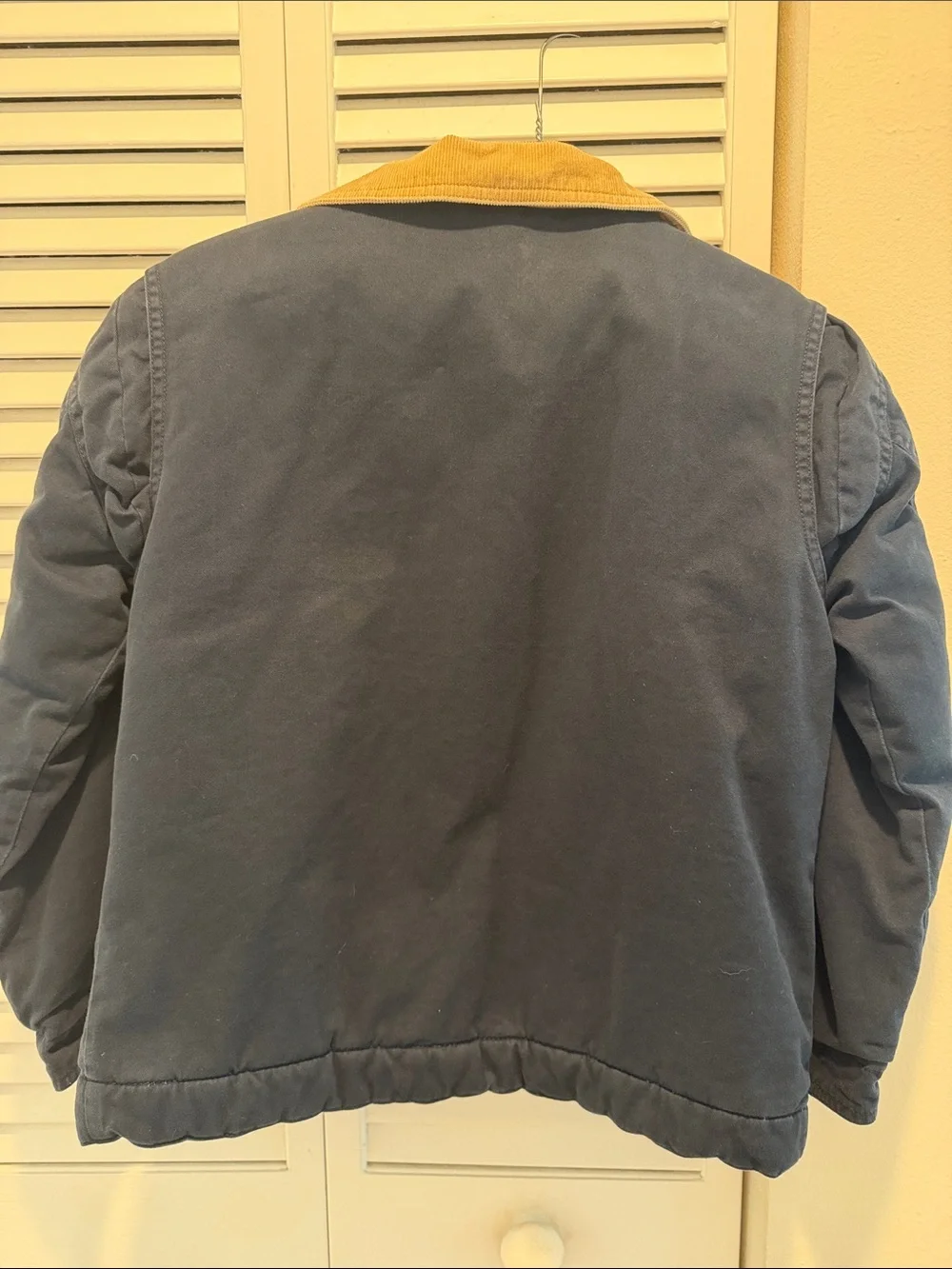 Gymboree Navy Lined Jacket with Tan Corduroy Collar Boys 7/8